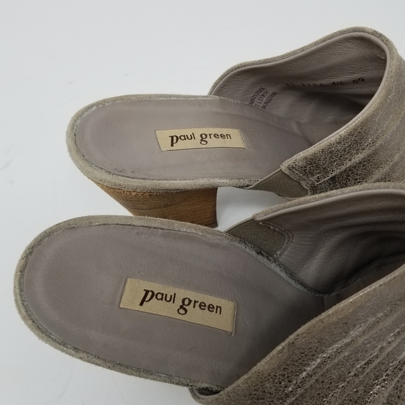 Paul Green Winston Metallic Mule Sandal Slip On Heel Womens Size 4.5 - Picture 6 of 13